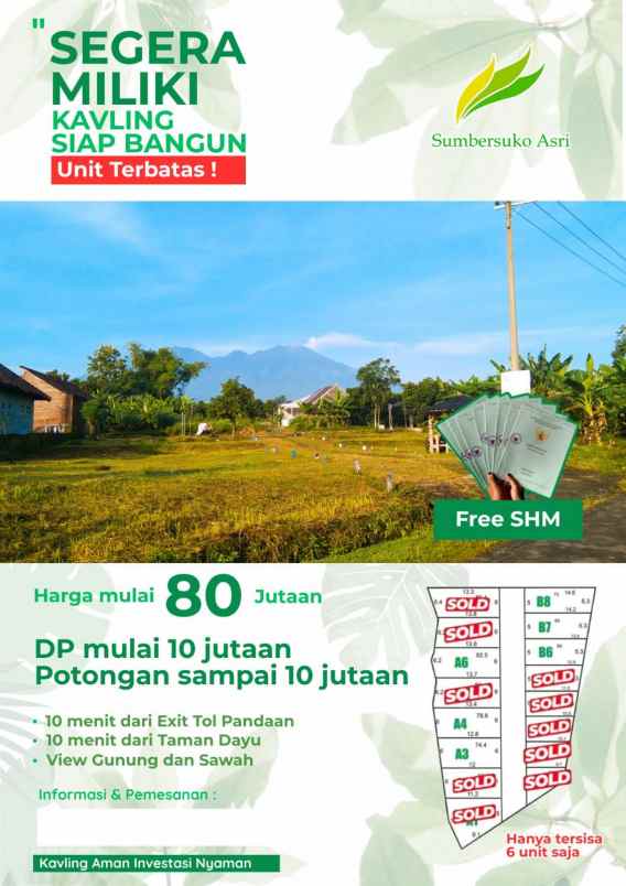 dijual tanah dsn kemuning sumbersuko