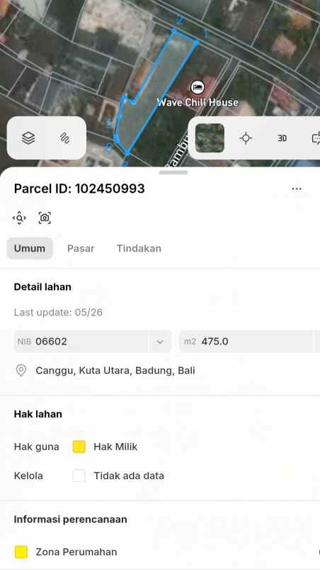 dijual tanah jl kayu tulang utara