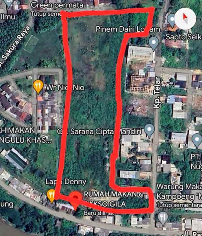 dijual tanah jl raya cikarang cibitung