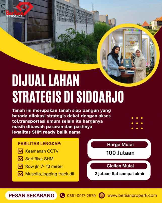 dijual tanah keboananom gedangan sidoarjo