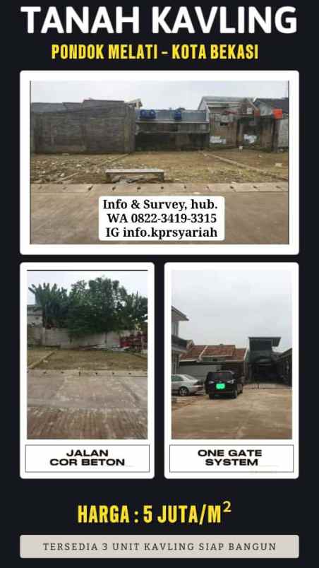 dijual tanah pondok melati