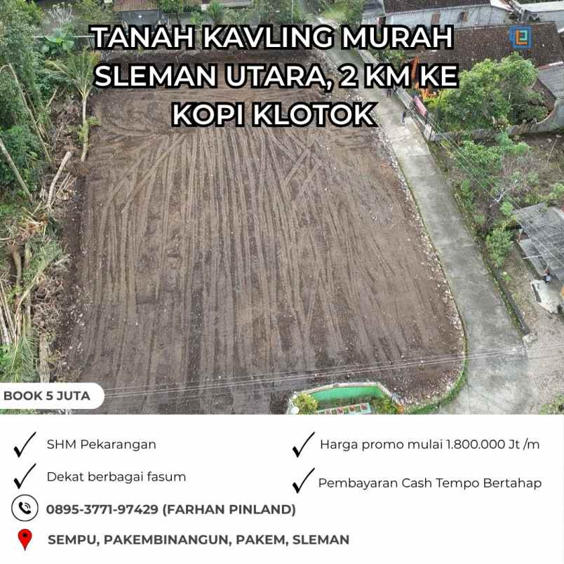 dijual tanah sempu pakembinangun pakem