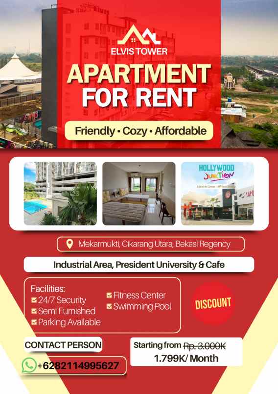 disewakan apartemen mekarmukti cikarang utara