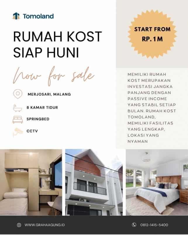 kos premium malang kota 8 kamar dekat ub