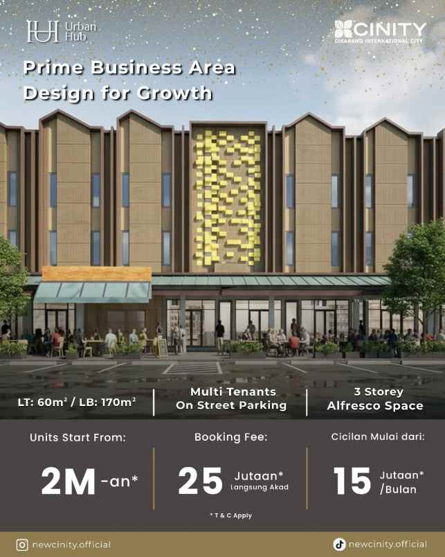 ruko 3 lantai urban hub cikarang internasional city