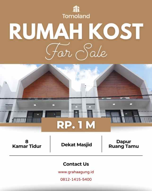 rumah kos eksklusif 8 kamar malang kota harga 1m