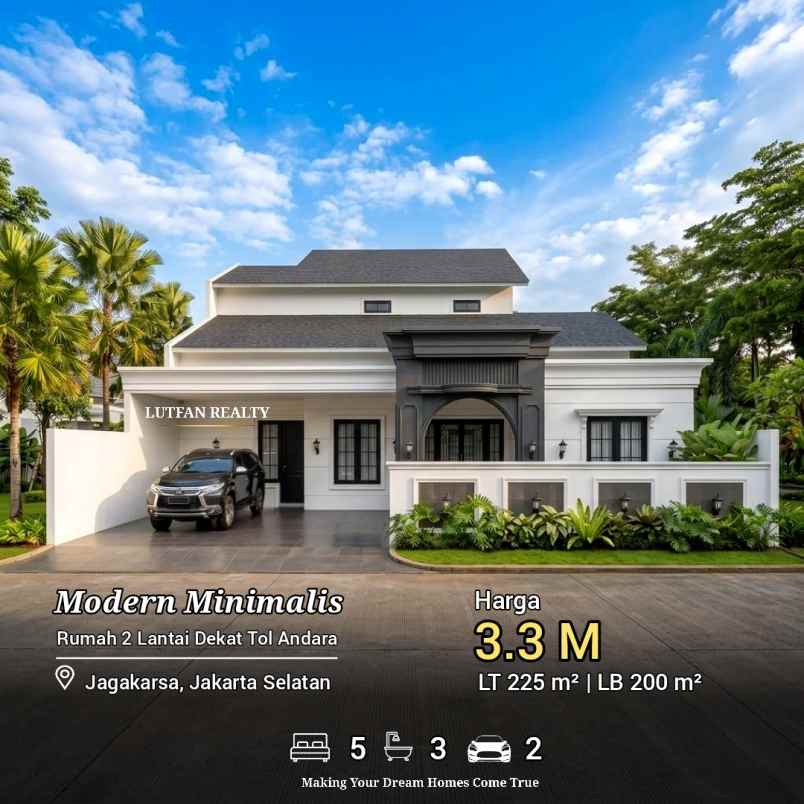 rumah modern minimalis dekat tol andara