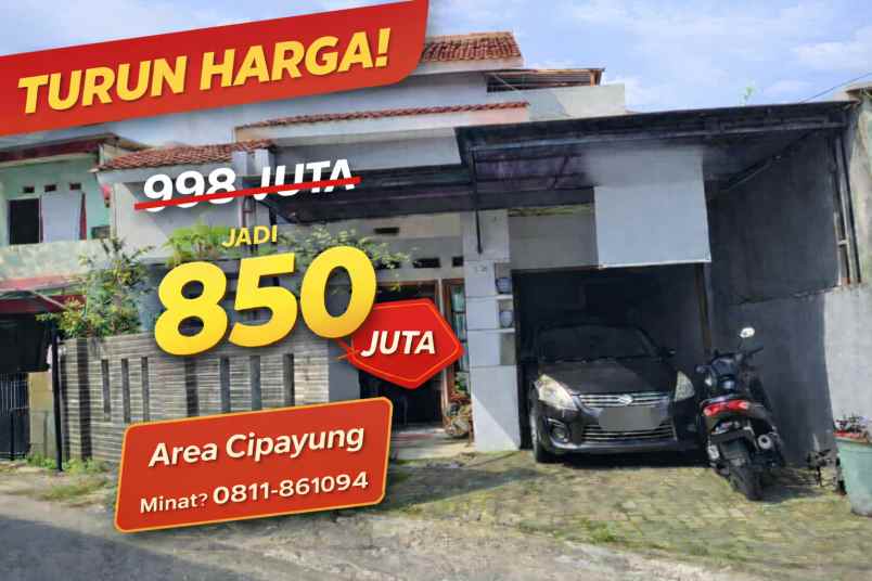 rumah siao huni dinding bata merah di cipayung depok