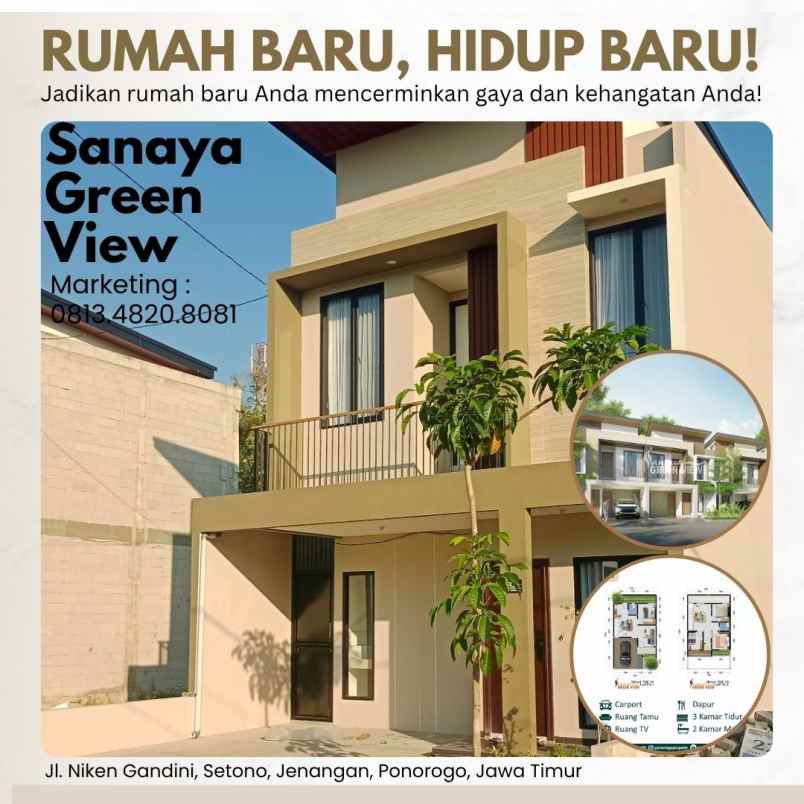 rumah type 77 posisi hook syariah ponorogo