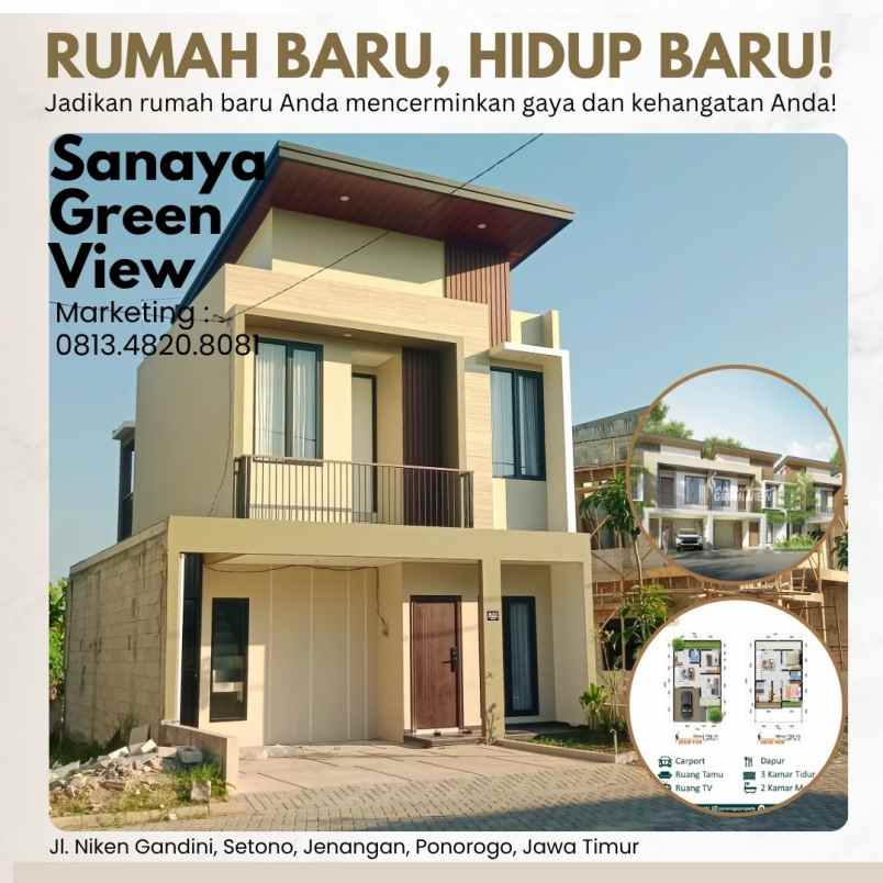 rumah type 77 posisi hook syariah ponorogo