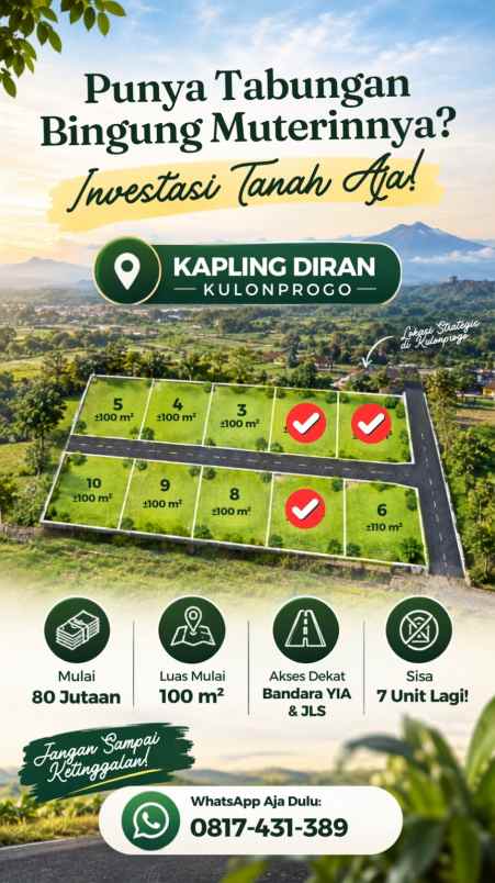 tanah kavling murah jogja pecah per kavling