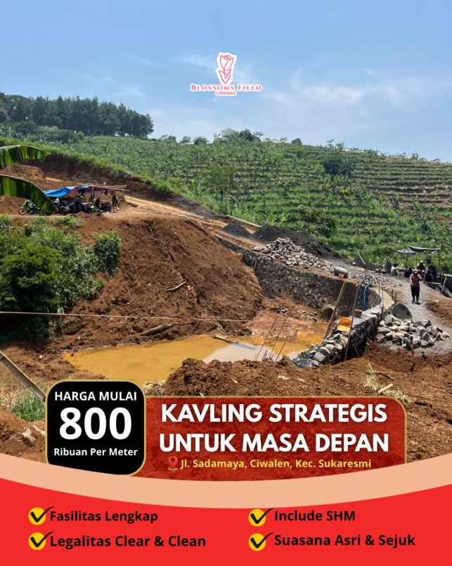 tanah kavling strategis di sukaresmi cianjur