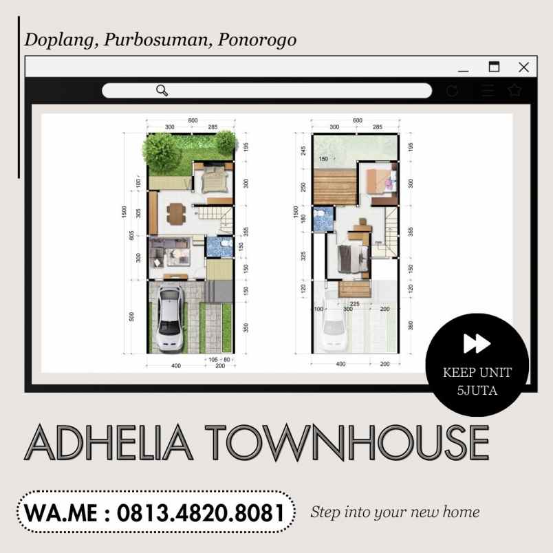 terakhir rumah dijual 2 lantai ponorogo