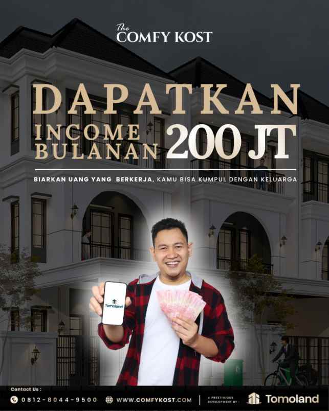 untung tiap bulan kos 8 pintu 1m dekat kampus favorit