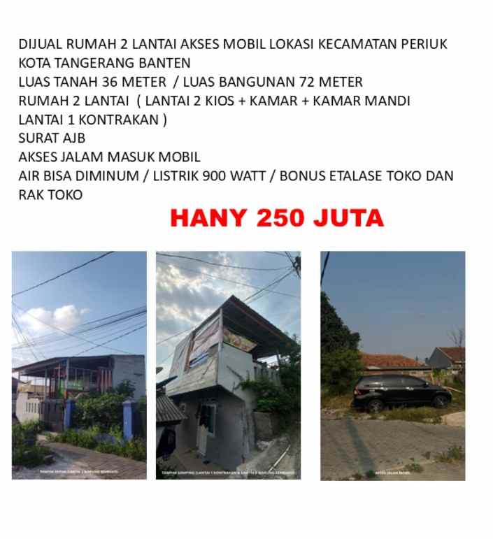 dijual cepat rumah 2 lantai murah