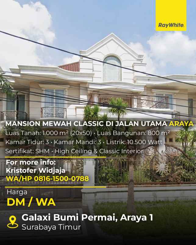 dijual rumah araya 1 galaxy bumi permai