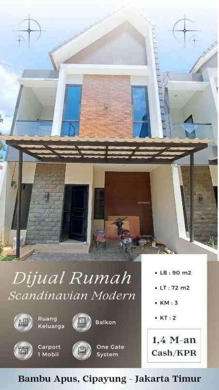 dijual rumah bambu apus