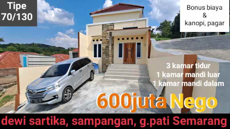 dijual rumah baru di sampangan semarang 3 kamar tidur