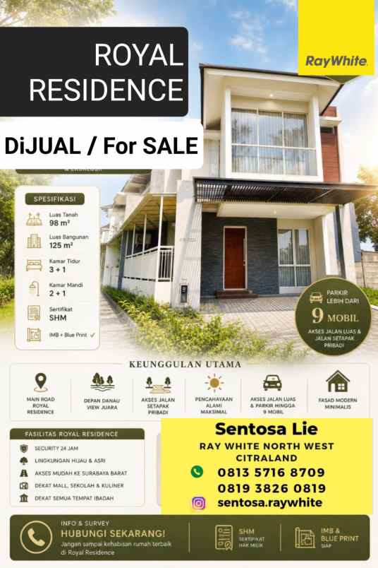 dijual rumah jalan royal residence