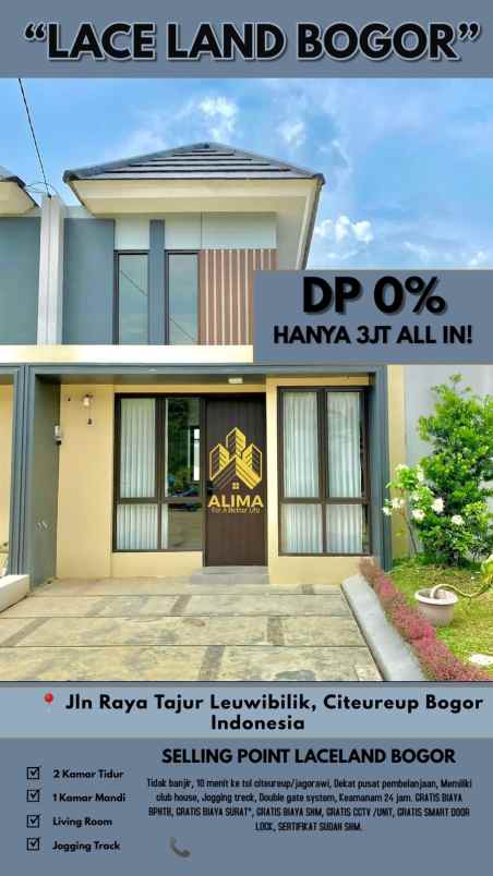dijual rumah laceland bogor desa tajur