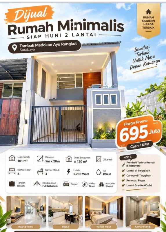 dijual rumah minimalis siap huni 2 lantai 600 jutaaan