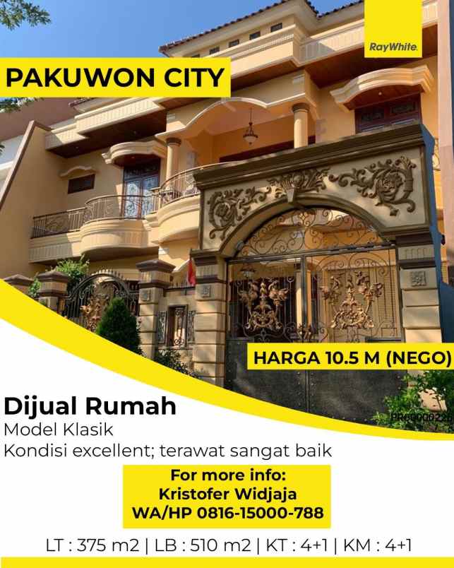 dijual rumah villa royal pakuwon city surabaya timur