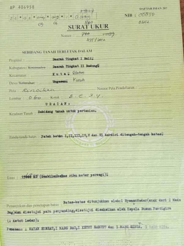 dijual tanah badak agung