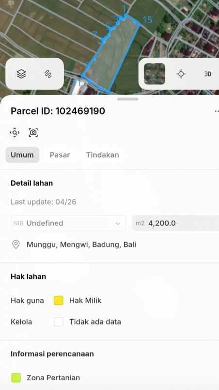 dijual tanah raya munggu kapal