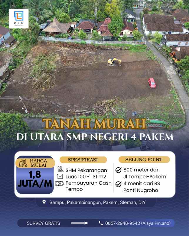 dijual tanah sempu pakembinangun pakem