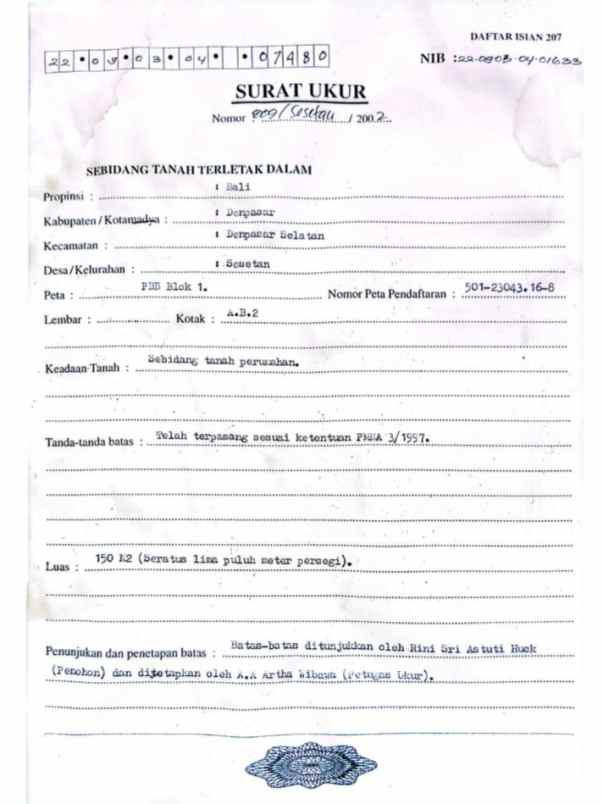 dijual tanah sesetan