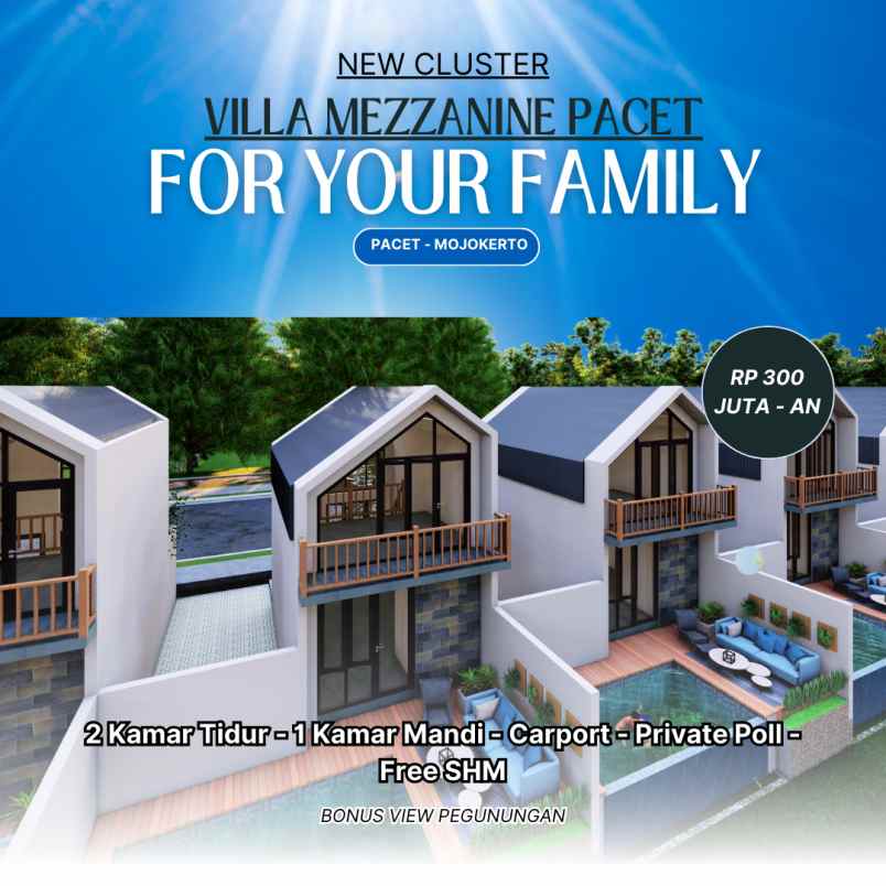 dijual villa desa petak dusun