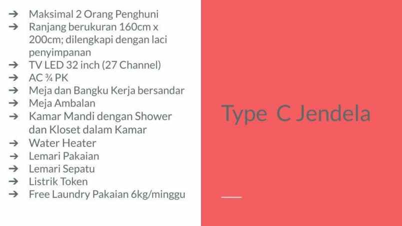 disewakan kost balcony residence jl