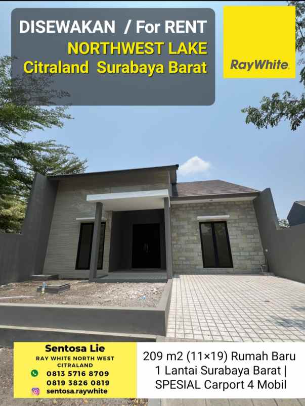 disewakan rumah jalan northwest lake citraland