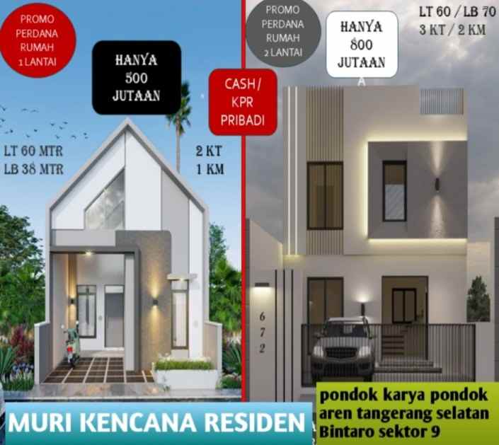 miliki rumah 1 lantai dan 2 lantai