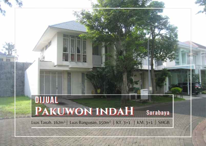 rumah 2 lantai bagus hgb di pakuwon indah surabaya