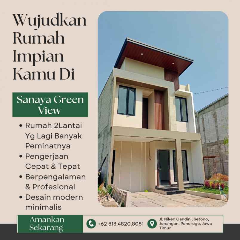 rumah 2 lantai syariah di kota ponorogo