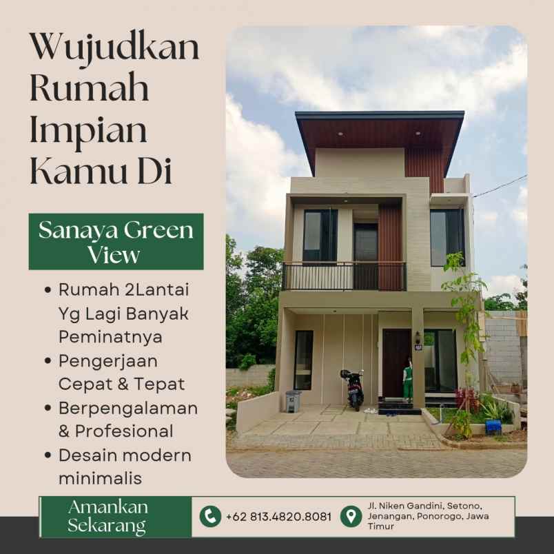 rumah 2 lantai syariah di kota ponorogo