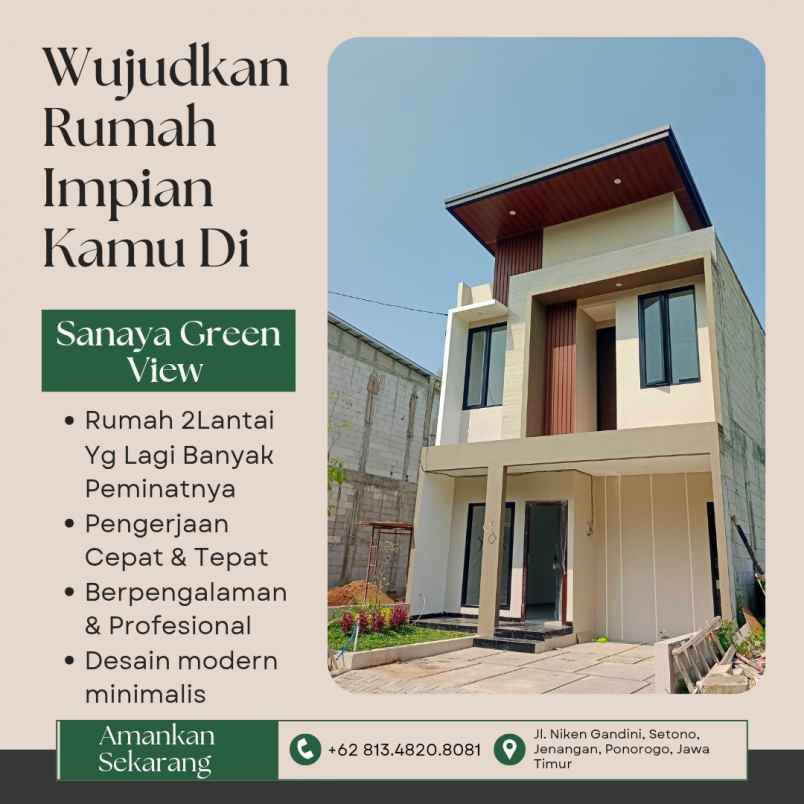 rumah 2 lantai syariah di kota ponorogo