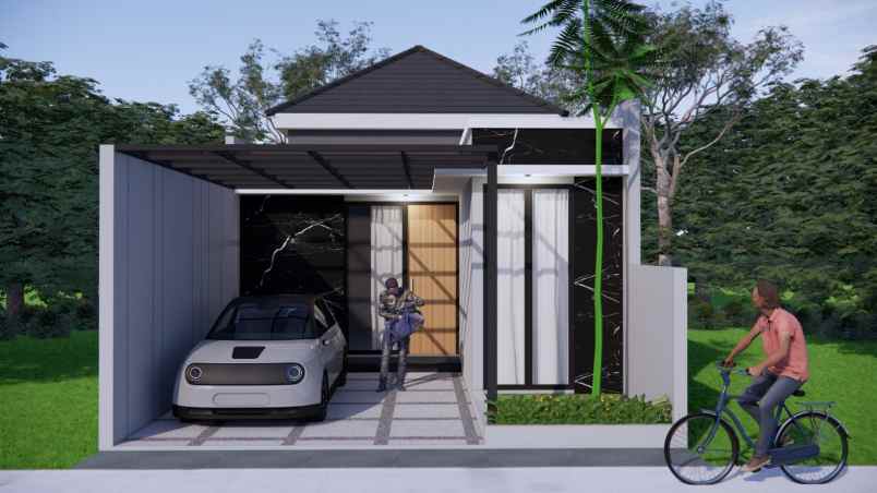 rumah baru design modern dalam cluster di mlati sleman