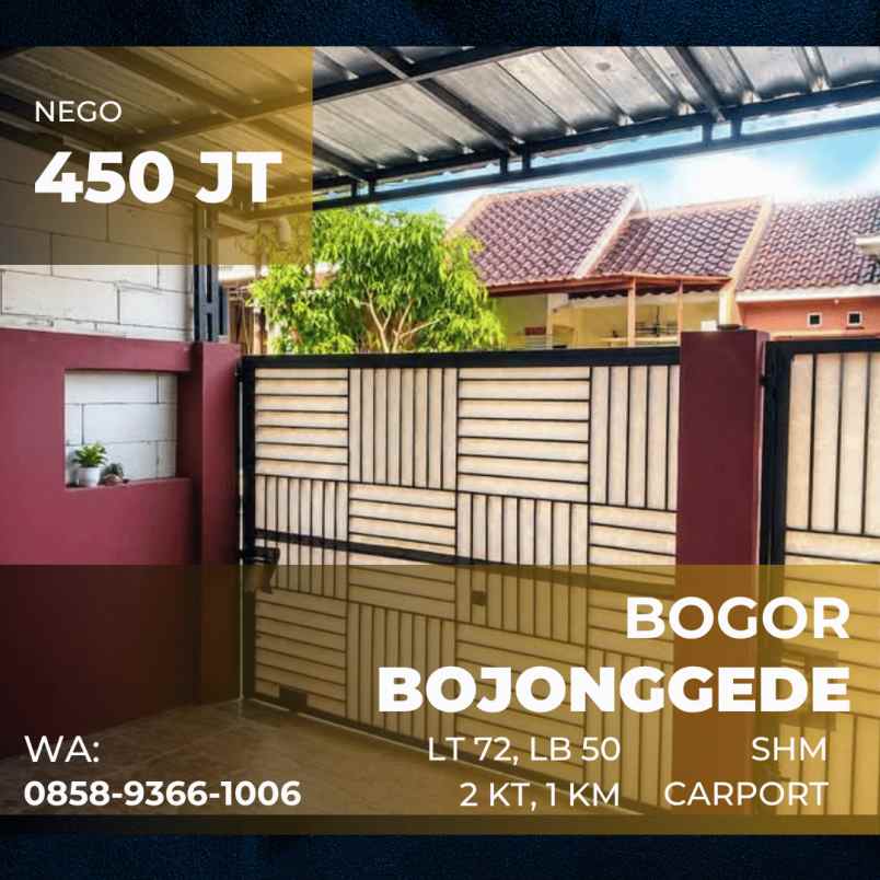 rumah bojonggede bogor bagus minimalis siap huni