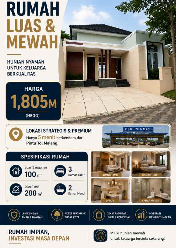rumah mewah lokasi di bukit indah permai malang