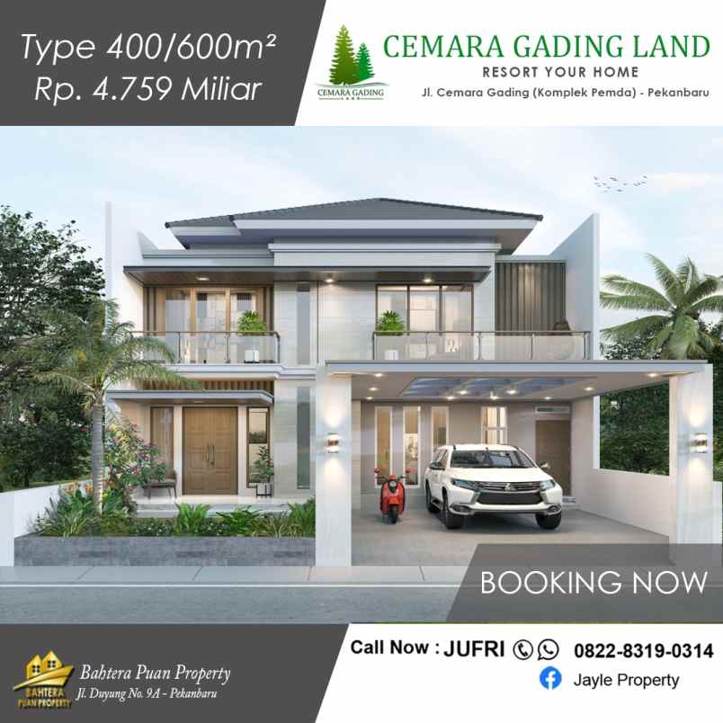rumah mewah type 400 di komplek pemda pekanbaru