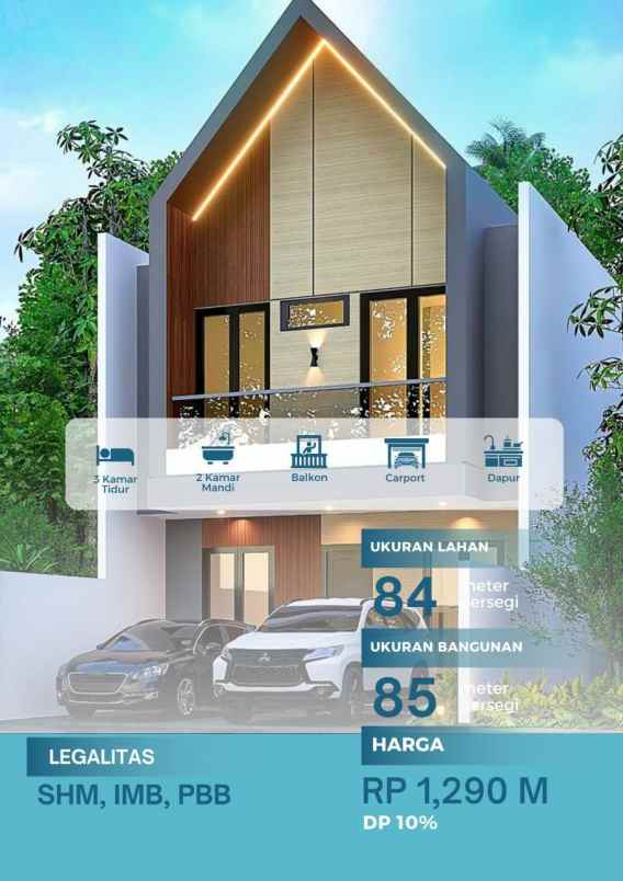 rumah scandinavian pancoran mas dekat stasiun depok