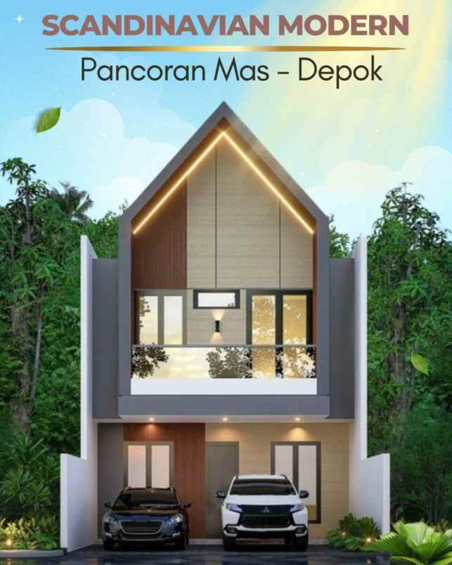rumah scandinavian pancoran mas dekat stasiun depok