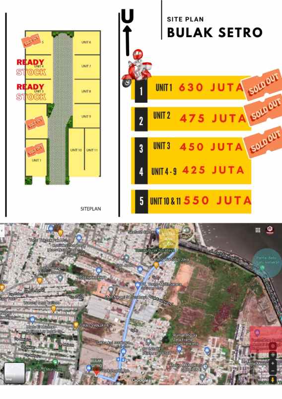 rumah surabaya 400 jutaan di bulak setro surabaya