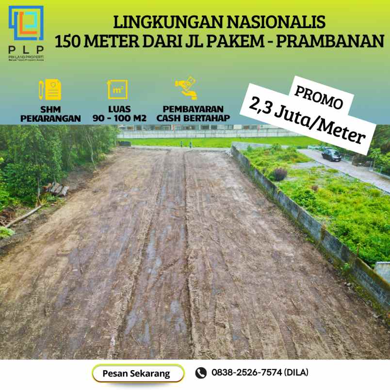 tanah kavling shm pekarangan di utara proliman bogem