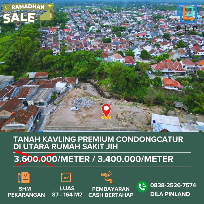 tanah kavling strategis di utara rumah sakit jih