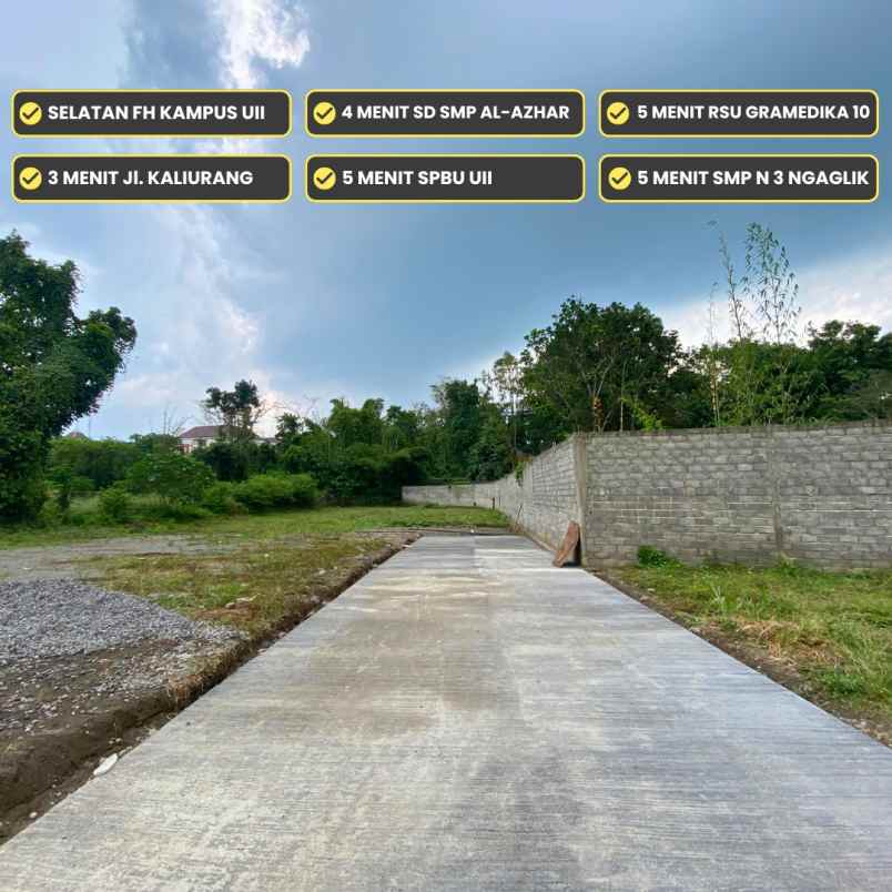 tanah prospek dekat kampus uii harga 3jutaan per meter