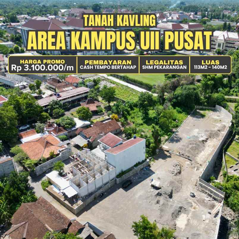 tanah prospek dekat kampus uii harga 3jutaan per meter