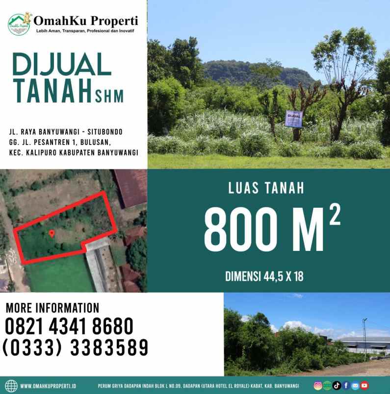 bwi a 438 dijual tanah di desa kalipuro